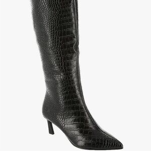 Steve Madden NIB Black Croc-Embossed Over-the-Knee Boots